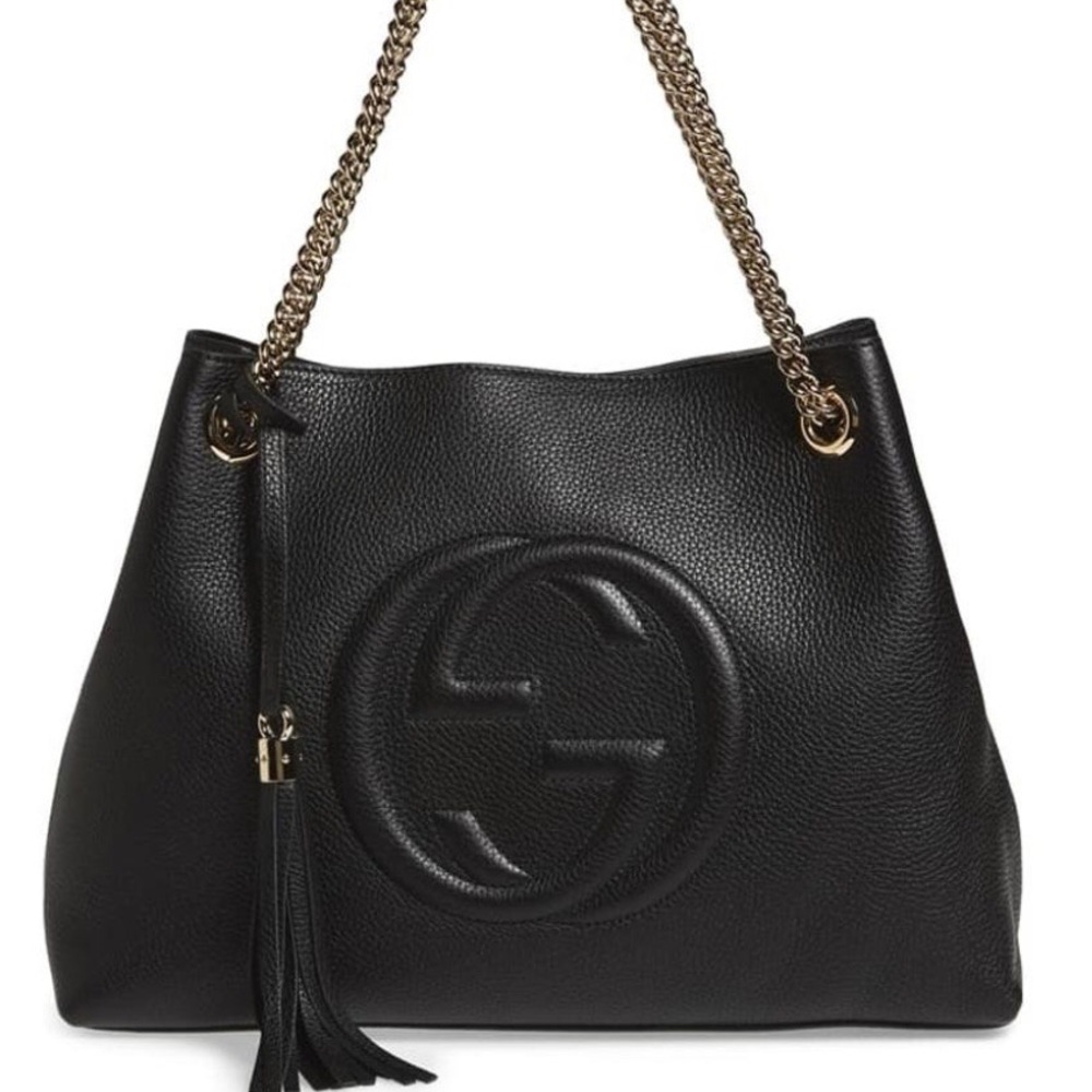 Gucci Soho Leather with Chain Black Tote